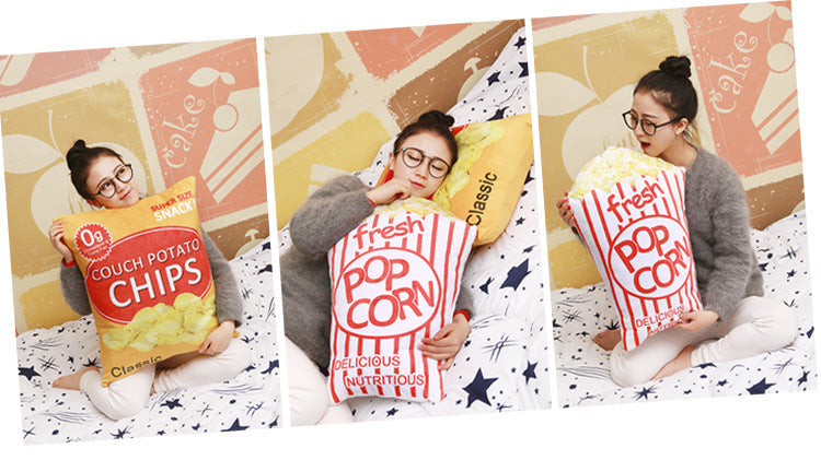 Cute Creative Snack Pillow French Fries Cola Popcorn Removable And Washable Plush Cushion Sofa Cushion Simulation