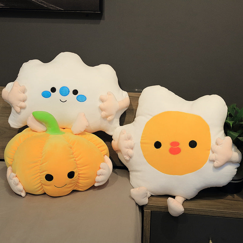Creative pumpkin Figurine with poached eggs