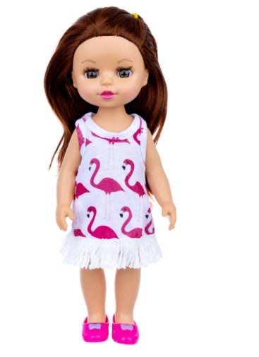 Brown Hair Girl Simulation Glue Doll Set