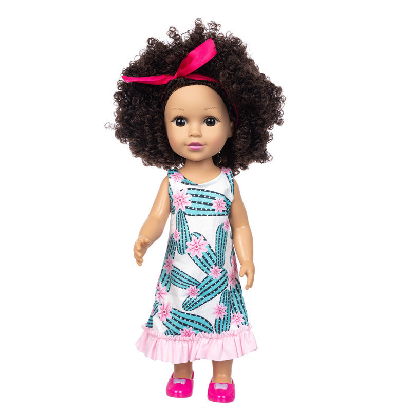 Brown Hair Girl Simulation Glue Doll Set