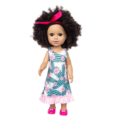 Brown Hair Girl Simulation Glue Doll Set