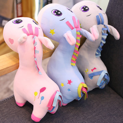 Colorful donkey plush toy ragdoll doll