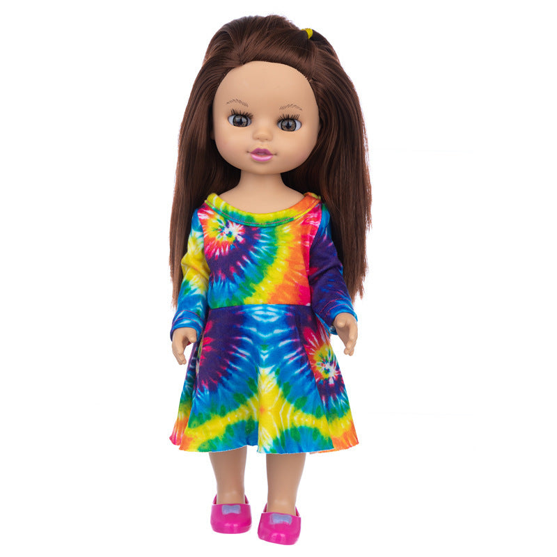 Brown Hair Girl Simulation Glue Doll Set