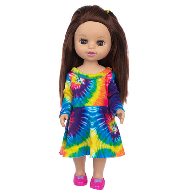 Brown Hair Girl Simulation Glue Doll Set