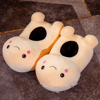Autumn And Winter Indoor Warm Home Cute Thick-soled Couple Plush Shoes At Home