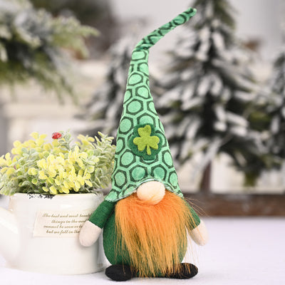 Little Doll Standing Green Leaf Gnome Ornament
