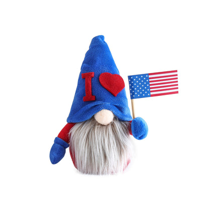 Plush Doll With No Face And Flag