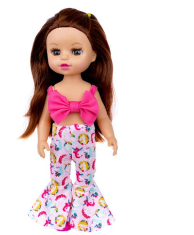 Brown Hair Girl Simulation Glue Doll Set