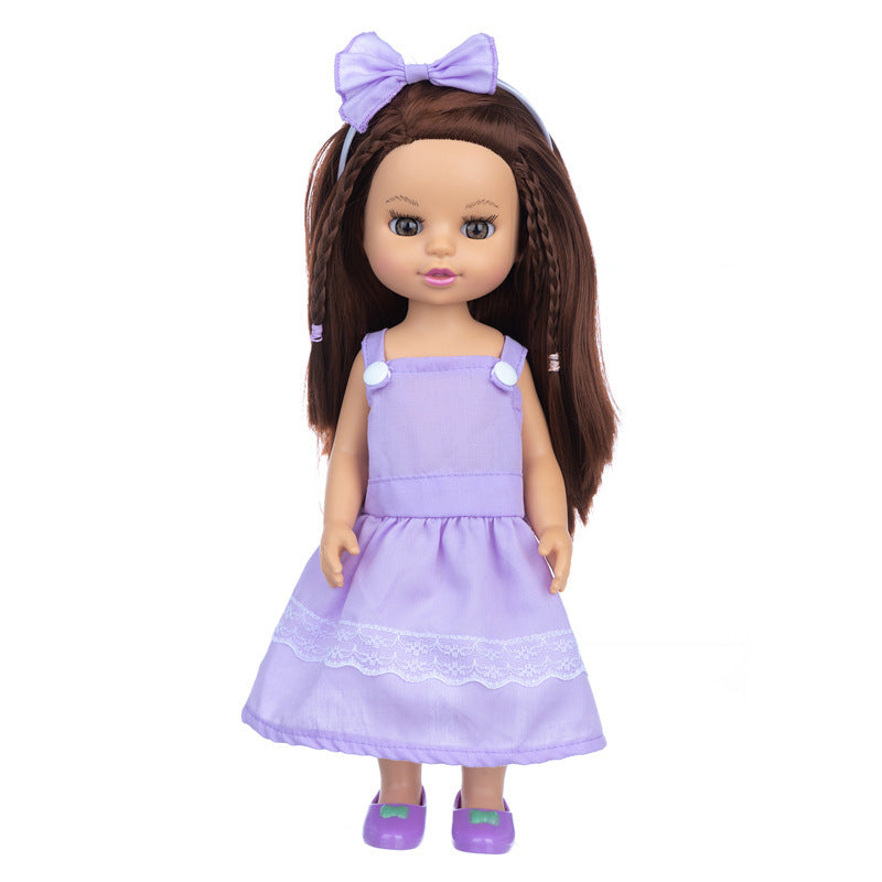 Brown Hair Girl Simulation Glue Doll Set
