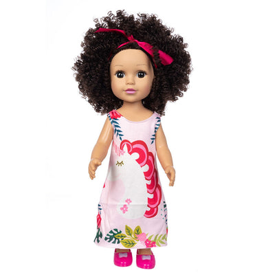Brown Hair Girl Simulation Glue Doll Set