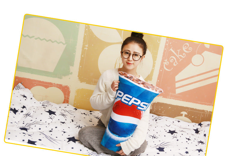 Cute Creative Snack Pillow French Fries Cola Popcorn Removable And Washable Plush Cushion Sofa Cushion Simulation