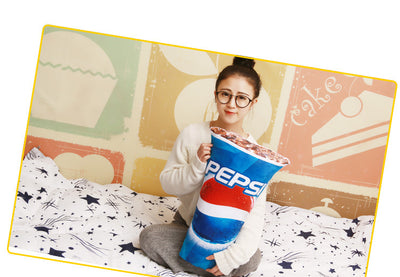 Cute Creative Snack Pillow French Fries Cola Popcorn Removable And Washable Plush Cushion Sofa Cushion Simulation