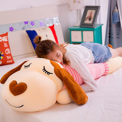 Soft Striped Puffy Dog Pillow Down Cotton Doggy Doll