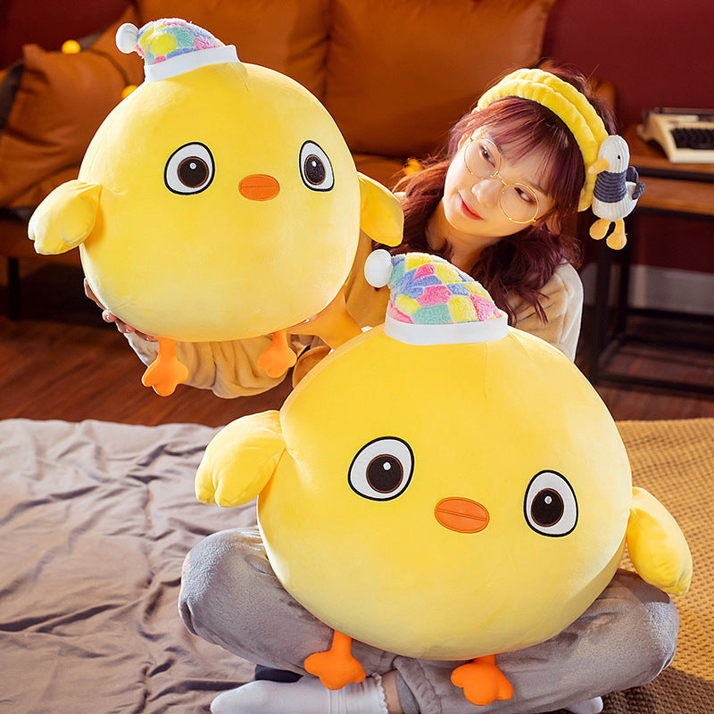 Soft Little Yellow Chicken Doll Sleeping Chicken Doll Plush Toy Accompany Sleeping Pillow Cartoon Children's Gift