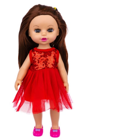 Brown Hair Girl Simulation Glue Doll Set