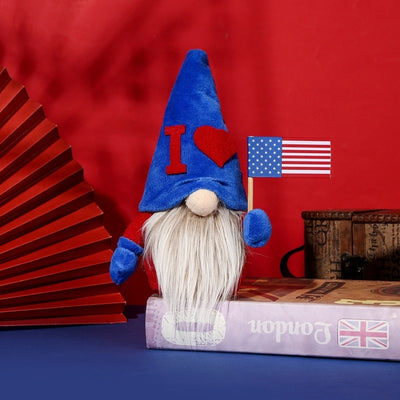 Plush Doll With No Face And Flag