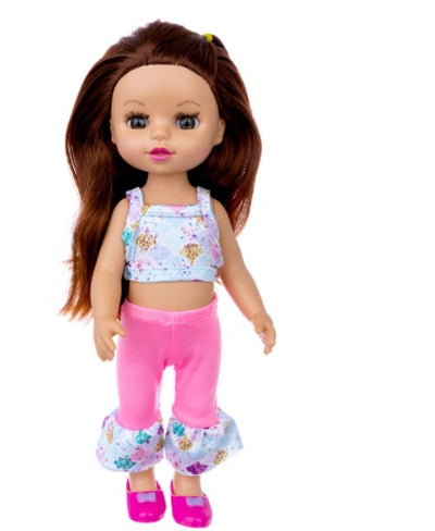 Brown Hair Girl Simulation Glue Doll Set