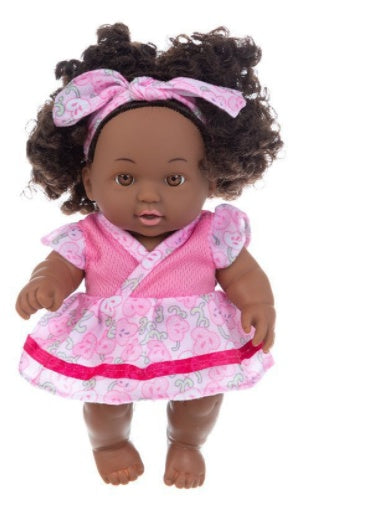 Brown Hair Girl Simulation Glue Doll Set