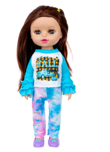 Brown Hair Girl Simulation Glue Doll Set