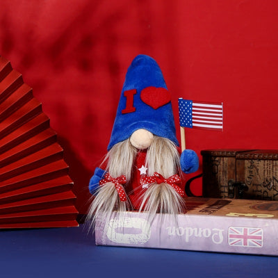 Plush Doll With No Face And Flag