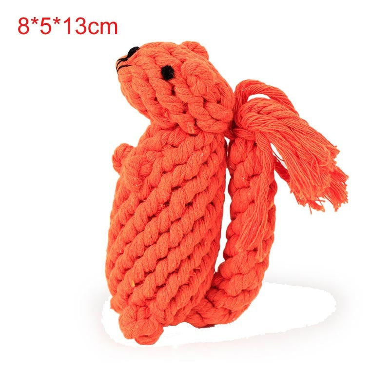 Animal Series Molar Teeth Cleaner Cotton Rope Cat Toy