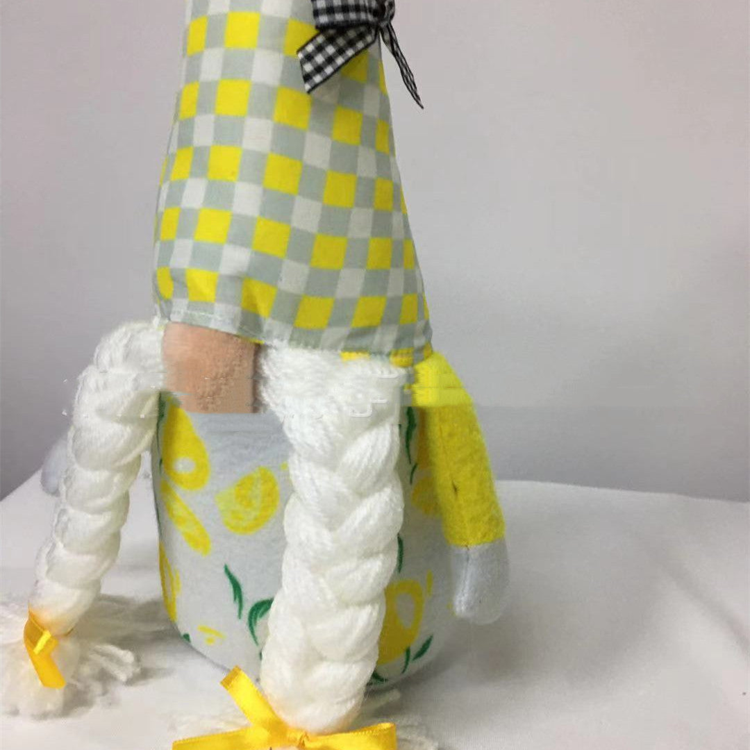 Lemon Faceless Old Man Plush Doll Ornament